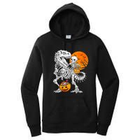 Skeleton Dinosaur T Rex Boys Halloween Mummy Funny Pumpkin Women's Pullover Hoodie