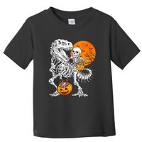 Skeleton Dinosaur T Rex Boys Halloween Mummy Funny Pumpkin Toddler T-Shirt