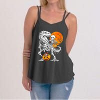 Skeleton Dinosaur T Rex Boys Halloween Mummy Funny Pumpkin Women's Strappy Tank