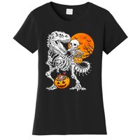 Skeleton Dinosaur T Rex Boys Halloween Mummy Funny Pumpkin Women's T-Shirt