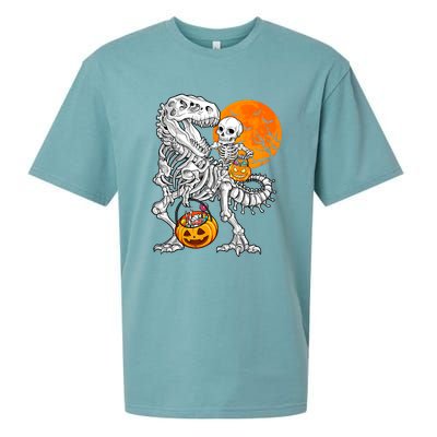 Skeleton Dinosaur T Rex Boys Halloween Mummy Funny Pumpkin Sueded Cloud Jersey T-Shirt