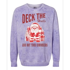 Santa Deck The Halls And Not The Customers Christmas Colorblast Crewneck Sweatshirt