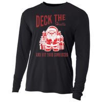 Santa Deck The Halls And Not The Customers Christmas Cooling Performance Long Sleeve Crew