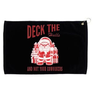 Santa Deck The Halls And Not The Customers Christmas Grommeted Golf Towel