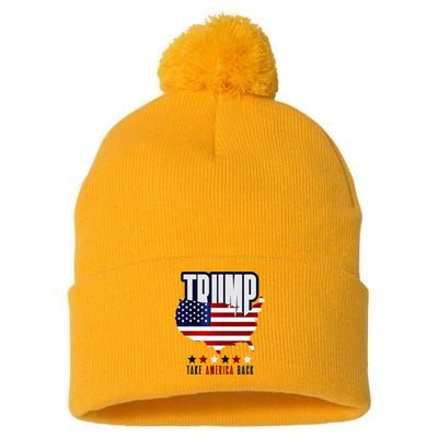 Support Donald Trump 2024 Presidential Election Campaign Pom Pom 12in Knit Beanie