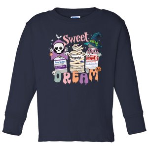 Sweet Dream Team Intensive Scare Unit ICU RN Nurse Halloween Toddler Long Sleeve Shirt