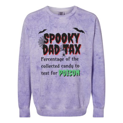 Spooky Dad Tax Halloween Funny Family Matching Halloween Colorblast Crewneck Sweatshirt