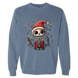 Skeleton Dancing Tree Christmas Cute Xmas Skeleton Dancing Gift Garment-Dyed Sweatshirt