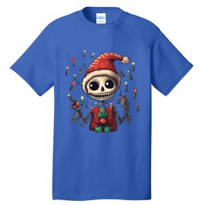 Skeleton Dancing Tree Christmas Cute Xmas Skeleton Dancing Gift Tall T-Shirt