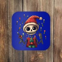 Skeleton Dancing Tree Christmas Cute Xmas Skeleton Dancing Gift Coaster