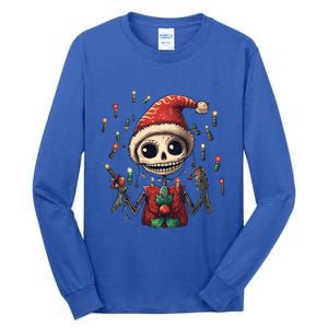 Skeleton Dancing Tree Christmas Cute Xmas Skeleton Dancing Gift Tall Long Sleeve T-Shirt