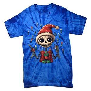 Skeleton Dancing Tree Christmas Cute Xmas Skeleton Dancing Gift Tie-Dye T-Shirt