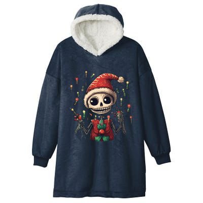 Skeleton Dancing Tree Christmas Cute Xmas Skeleton Dancing Gift Hooded Wearable Blanket