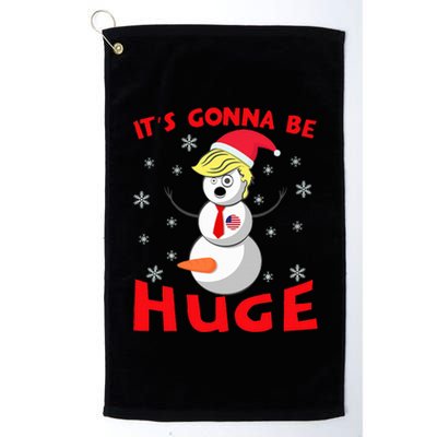 Snowman Donald Trump Gonna Be Huge Ugly Christmas Sweater Platinum Collection Golf Towel