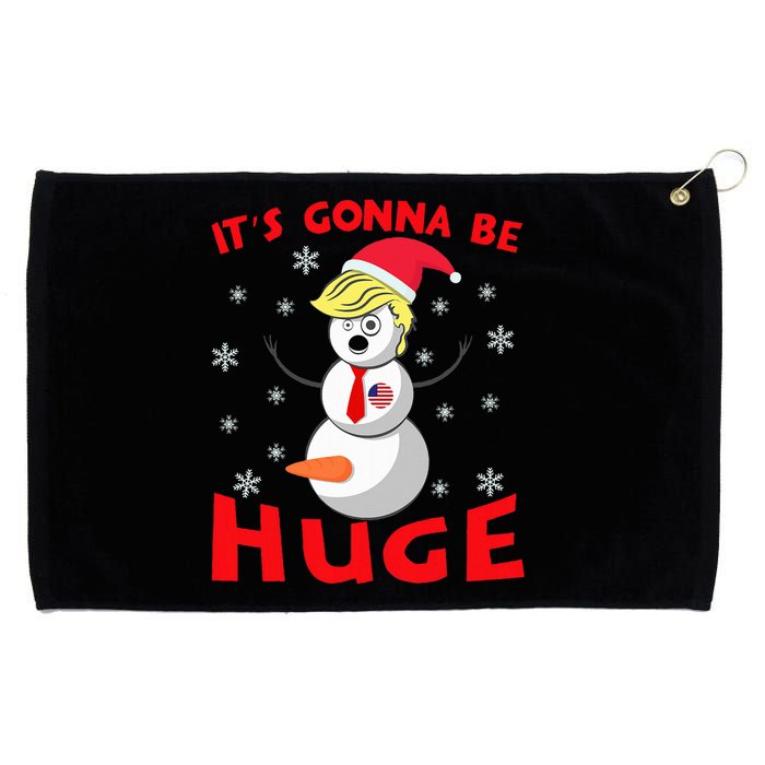 Snowman Donald Trump Gonna Be Huge Ugly Christmas Sweater Grommeted Golf Towel