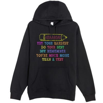 Staar Day Try Your Hardest Do Your Best Teacher Test Day Premium Pullover Hoodie