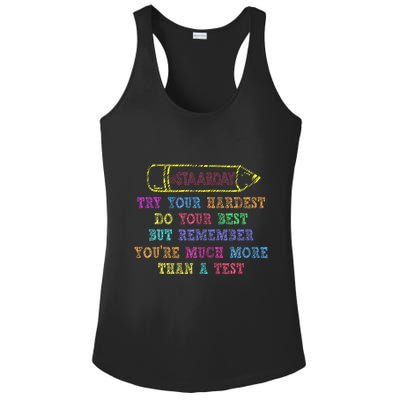 Staar Day Try Your Hardest Do Your Best Teacher Test Day Ladies PosiCharge Competitor Racerback Tank