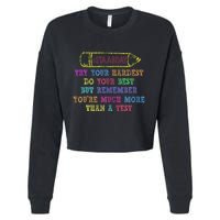 Staar Day Try Your Hardest Do Your Best Teacher Test Day Cropped Pullover Crew