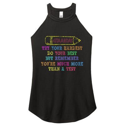 Staar Day Try Your Hardest Do Your Best Teacher Test Day Women's Perfect Tri Rocker Tank