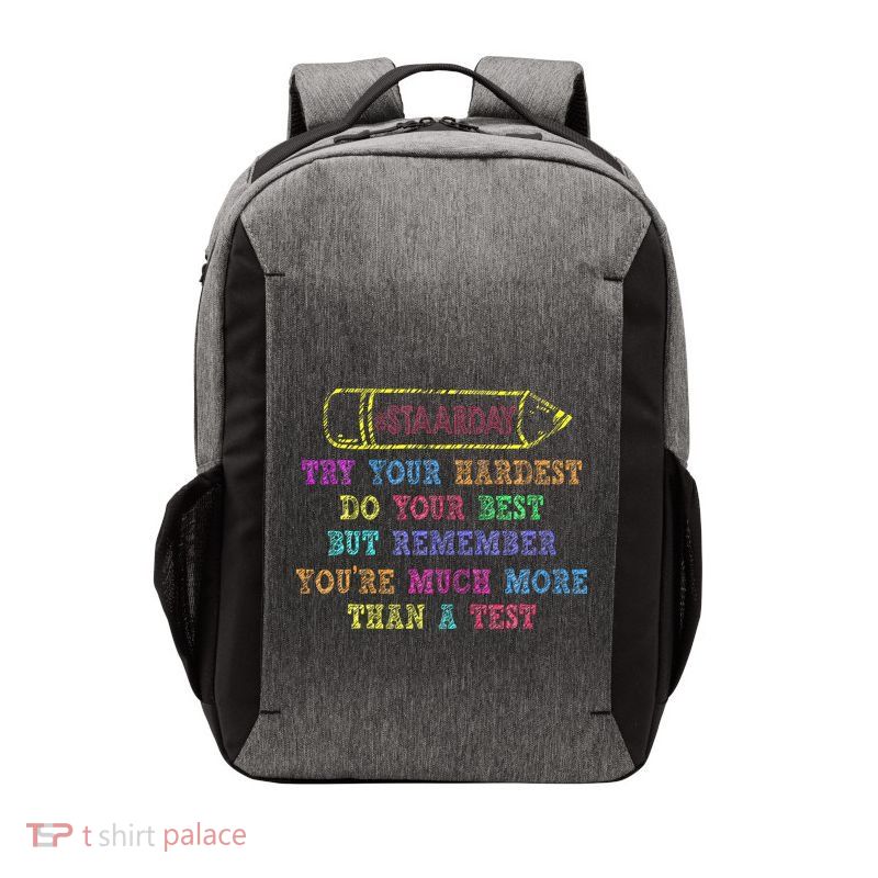 Staar Day Try Your Hardest Do Your Best Teacher Test Day Vector Backpack
