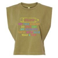Staar Day Try Your Hardest Do Your Best Teacher Test Day Garment-Dyed Women's Muscle Tee