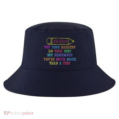 Staar Day Try Your Hardest Do Your Best Teacher Test Day Cool Comfort Performance Bucket Hat