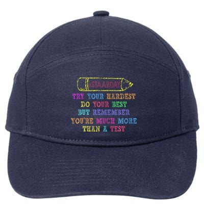 Staar Day Try Your Hardest Do Your Best Teacher Test Day 7-Panel Snapback Hat