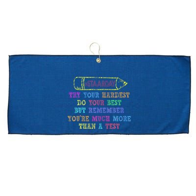Staar Day Try Your Hardest Do Your Best Teacher Test Day Large Microfiber Waffle Golf Towel