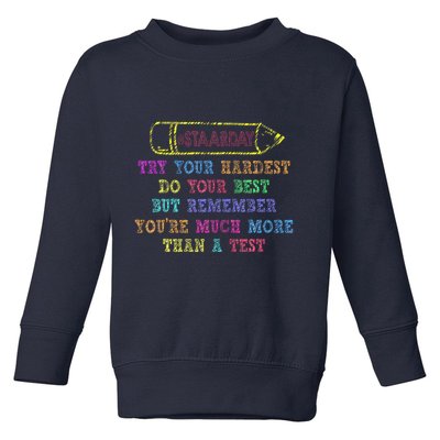 Staar Day Try Your Hardest Do Your Best Teacher Test Day Toddler Sweatshirt
