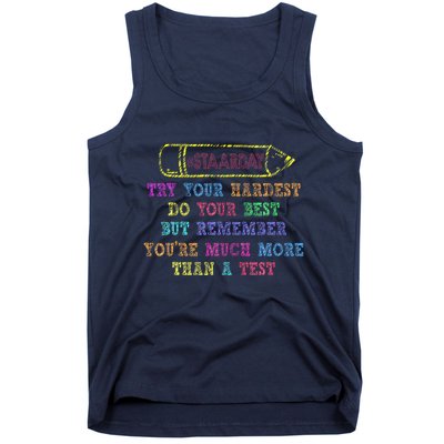 Staar Day Try Your Hardest Do Your Best Teacher Test Day Tank Top