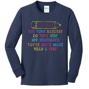 Staar Day Try Your Hardest Do Your Best Teacher Test Day Kids Long Sleeve Shirt