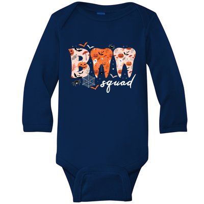 Spooky Dentist Team Halloween Dentistry Crew Gift Baby Long Sleeve Bodysuit