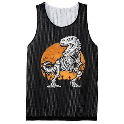 Skeleton Dinosaur T Rex Halloween Gifts Skull Rib Cage Long Sleeve Mesh Reversible Basketball Jersey Tank