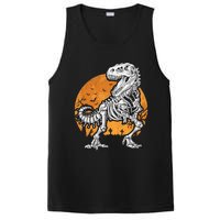 Skeleton Dinosaur T Rex Halloween Gifts Skull Rib Cage Long Sleeve PosiCharge Competitor Tank