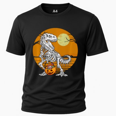 Skeleton Dinosaur T Rex Halloween Moon Gifts Hoodie Performance Shirt