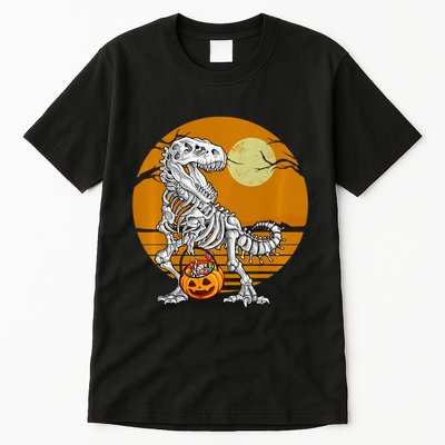 Skeleton Dinosaur T Rex Halloween Moon Gifts Hoodie Tall T-Shirt