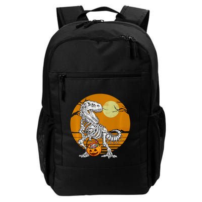 Skeleton Dinosaur T Rex Halloween Moon Gifts Hoodie Backpack