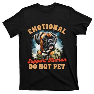 Service Dog Trainer Boxer Emotional Support Human Do Not Pet T-Shirt