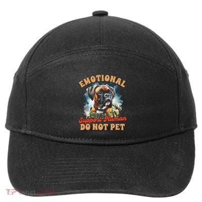 Service Dog Trainer Boxer Emotional Support Human Do Not Pet 7-Panel Snapback Hat
