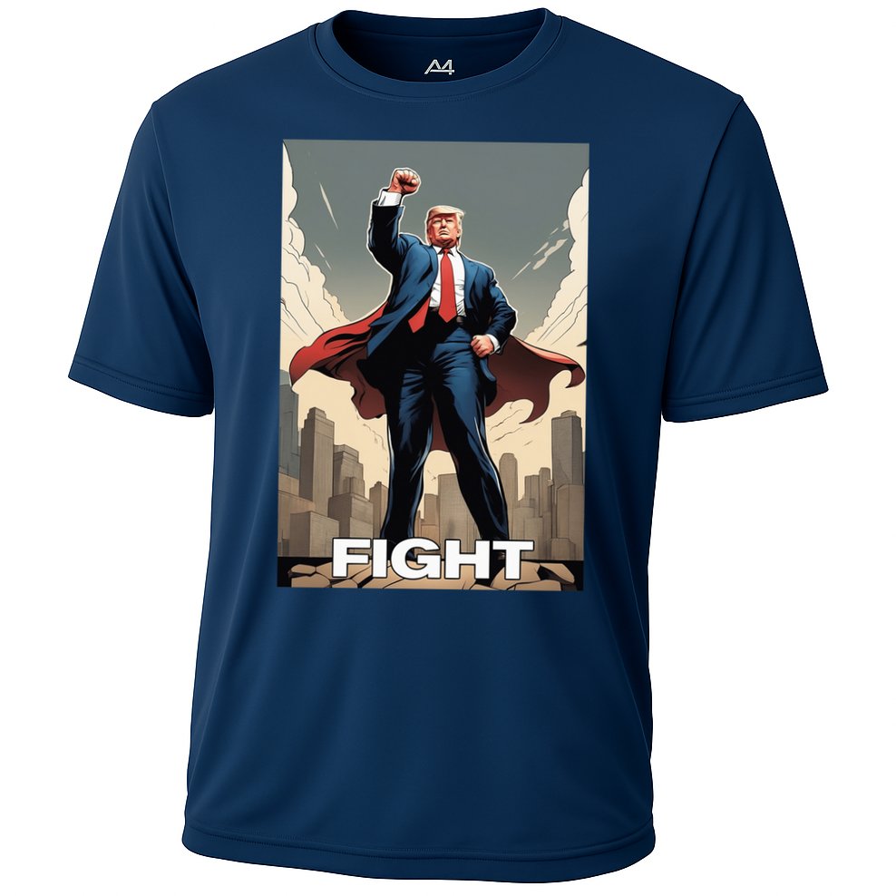 Superhero Donald Trump Fight Trump 2024 Us Flag Donald Trump Pennsylvania Pa Cooling Performance Crew T-Shirt