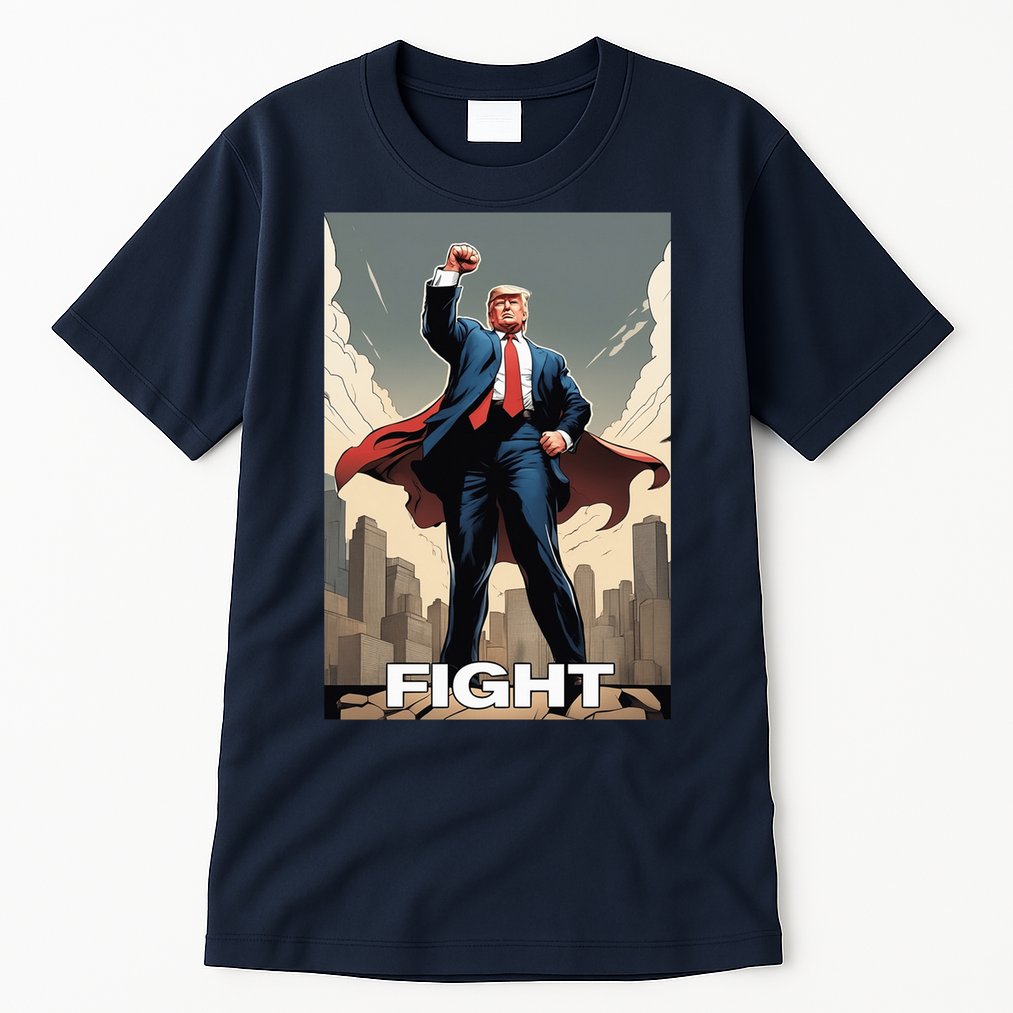 Superhero Donald Trump Fight Trump 2024 Us Flag Donald Trump Pennsylvania Pa Tall T-Shirt