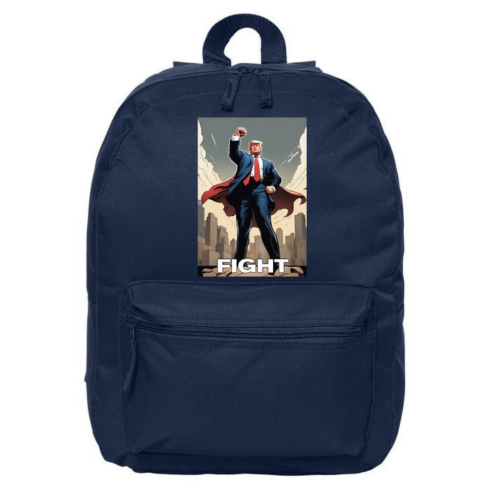 Superhero Donald Trump Fight Trump 2024 Us Flag Donald Trump Pennsylvania Pa 16 in Basic Backpack