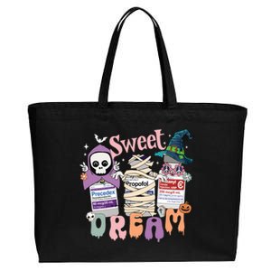 Sweet Dream Team Intensive Scare Unit Icu Rn Nurse Halloween Great Gift Cotton Canvas Jumbo Tote