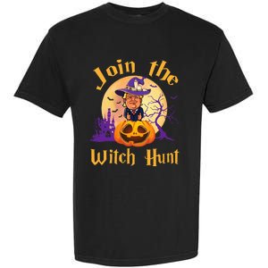 Scary Donald Trump Witch Halloween Day Join The Witch Hunt Garment-Dyed Heavyweight T-Shirt