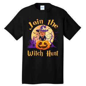 Scary Donald Trump Witch Halloween Day Join The Witch Hunt Tall T-Shirt