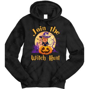 Scary Donald Trump Witch Halloween Day Join The Witch Hunt Tie Dye Hoodie