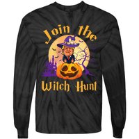 Scary Donald Trump Witch Halloween Day Join The Witch Hunt Tie-Dye Long Sleeve Shirt