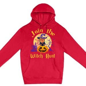 Scary Donald Trump Witch Halloween Day Join The Witch Hunt Premium Pullover Hoodie