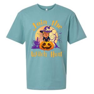 Scary Donald Trump Witch Halloween Day Join The Witch Hunt Sueded Cloud Jersey T-Shirt