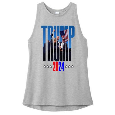 Support Donald Trump 2024 Presidential Election Campaign Ladies PosiCharge Tri-Blend Wicking Tank